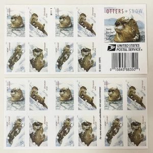 2021 Otters in Snow Forever First Class Postage Stamps